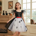 Girls Black & White Villain Costume