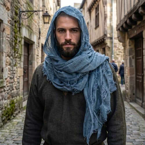Apocalyptic Hooded Scarf Cape, Distressed Desert Style Shawl, Ragged Hooded Wrap, Avant-Garde Streetwear, Gothic Festival Scarf