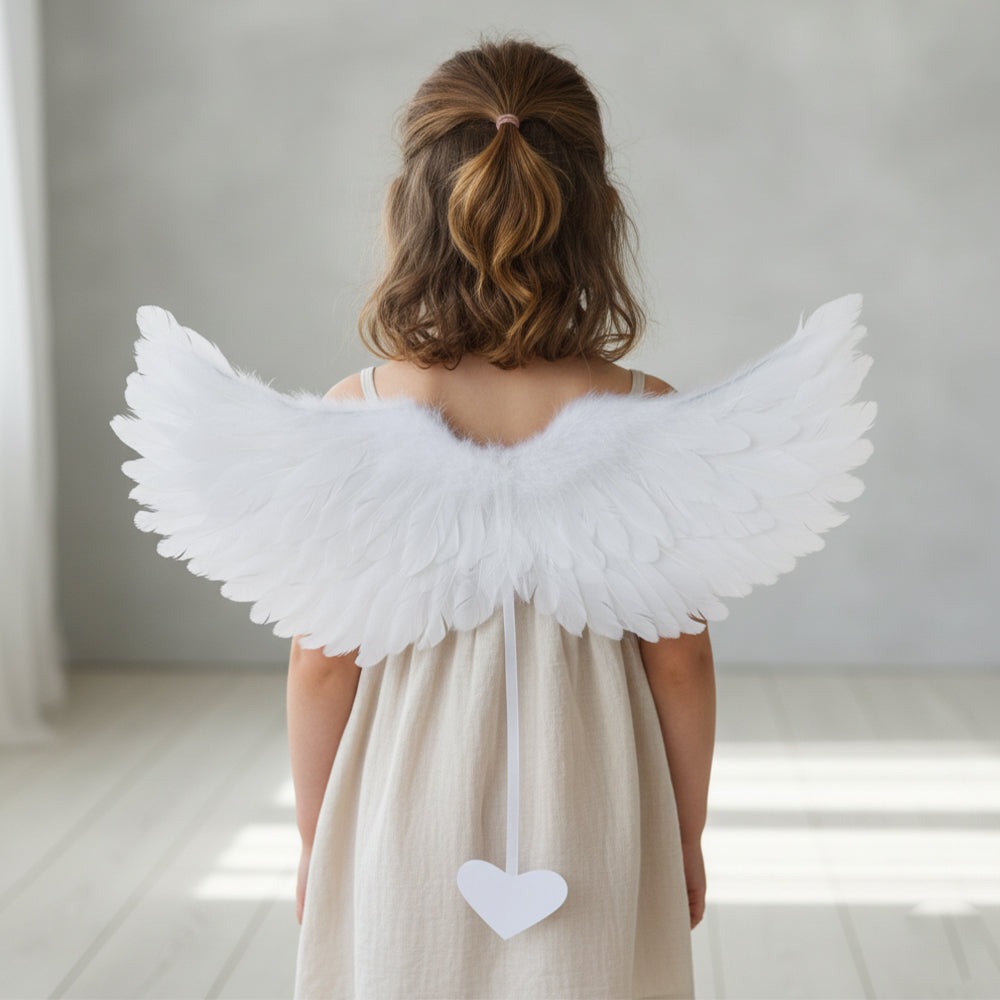 White & Black Feather Angel Wings – Cosplay & Party Props