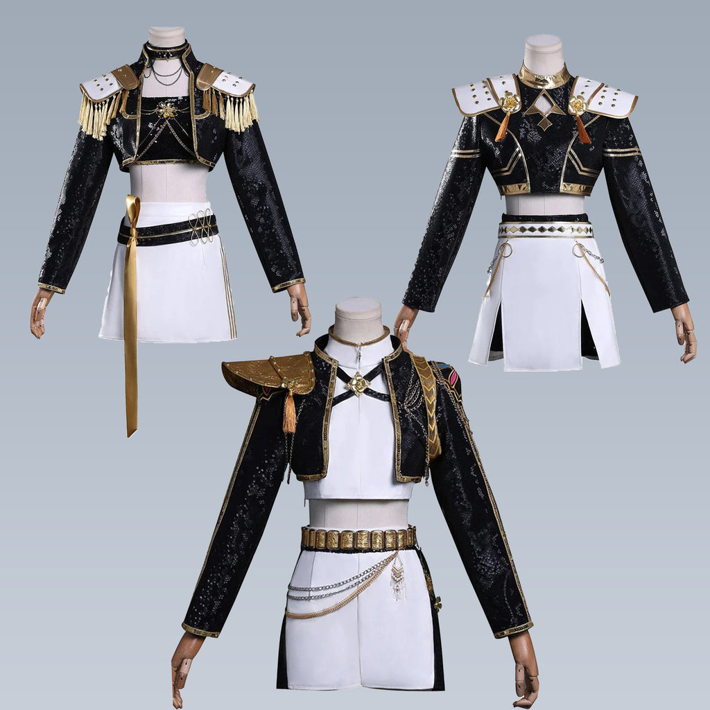 K-Pop Black &amp; Gold Rumi Zoey Mira Cosplay Costume for Women – Halloween, Parties &amp; Role Play