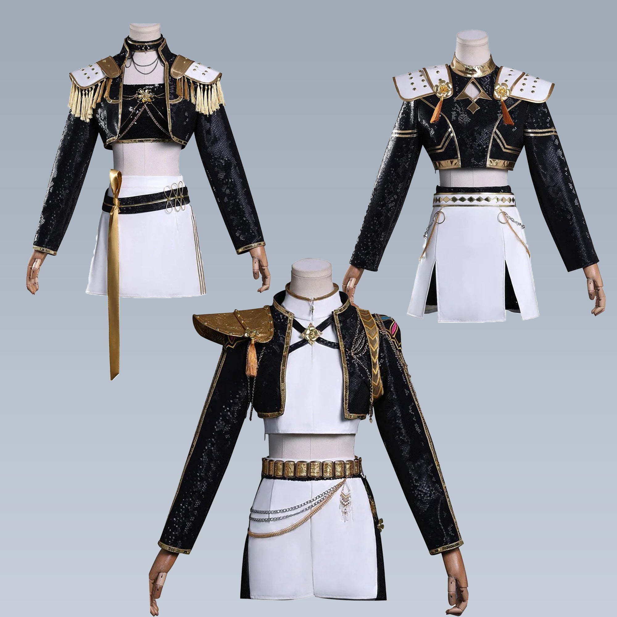 K-Pop Black &amp; Gold Rumi Zoey Mira Cosplay Costume for Women – Halloween, Parties &amp; Role Play