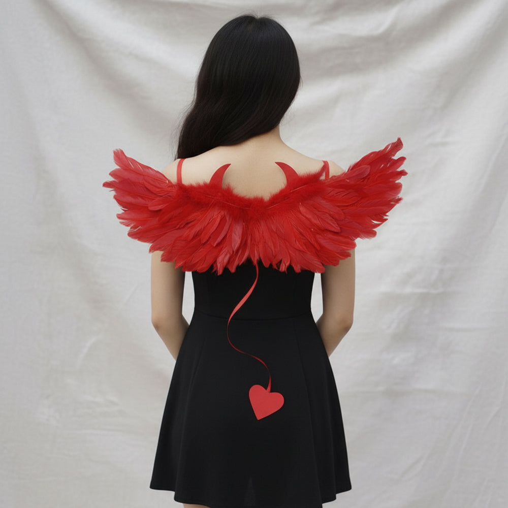 White & Black Feather Angel Wings – Cosplay & Party Props
