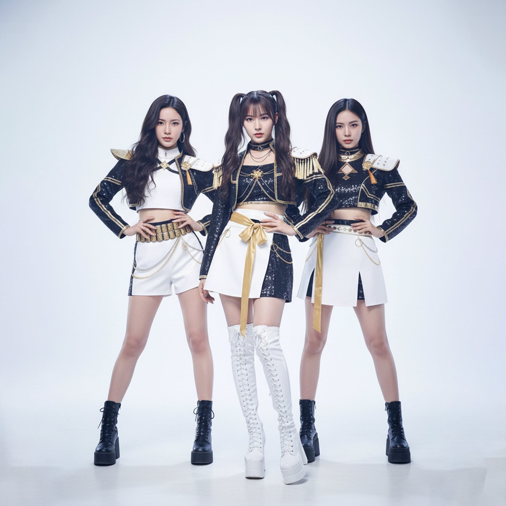 K-Pop Black &amp; Gold Rumi Zoey Mira Cosplay Costume for Women – Halloween, Parties &amp; Role Play