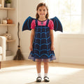 Girls' Vampire Halloween Costume with Bat Wings | Velvet Dress