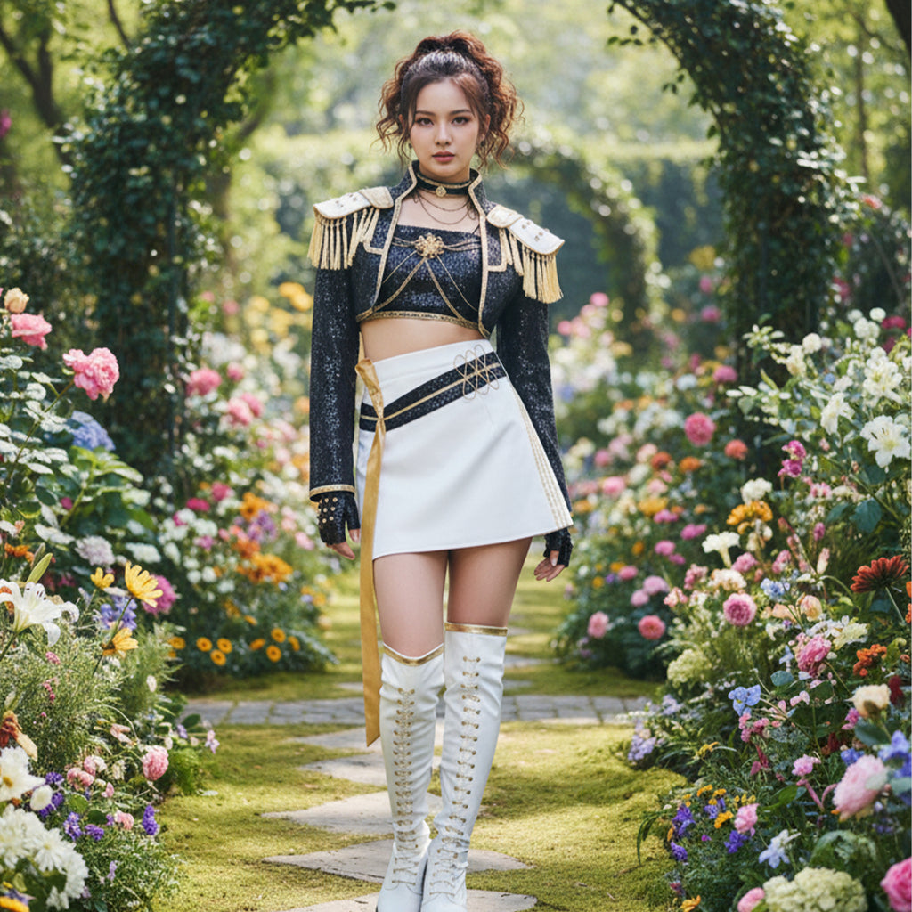 K-Pop Black &amp; Gold Rumi Zoey Mira Cosplay Costume for Women – Halloween, Parties &amp; Role Play
