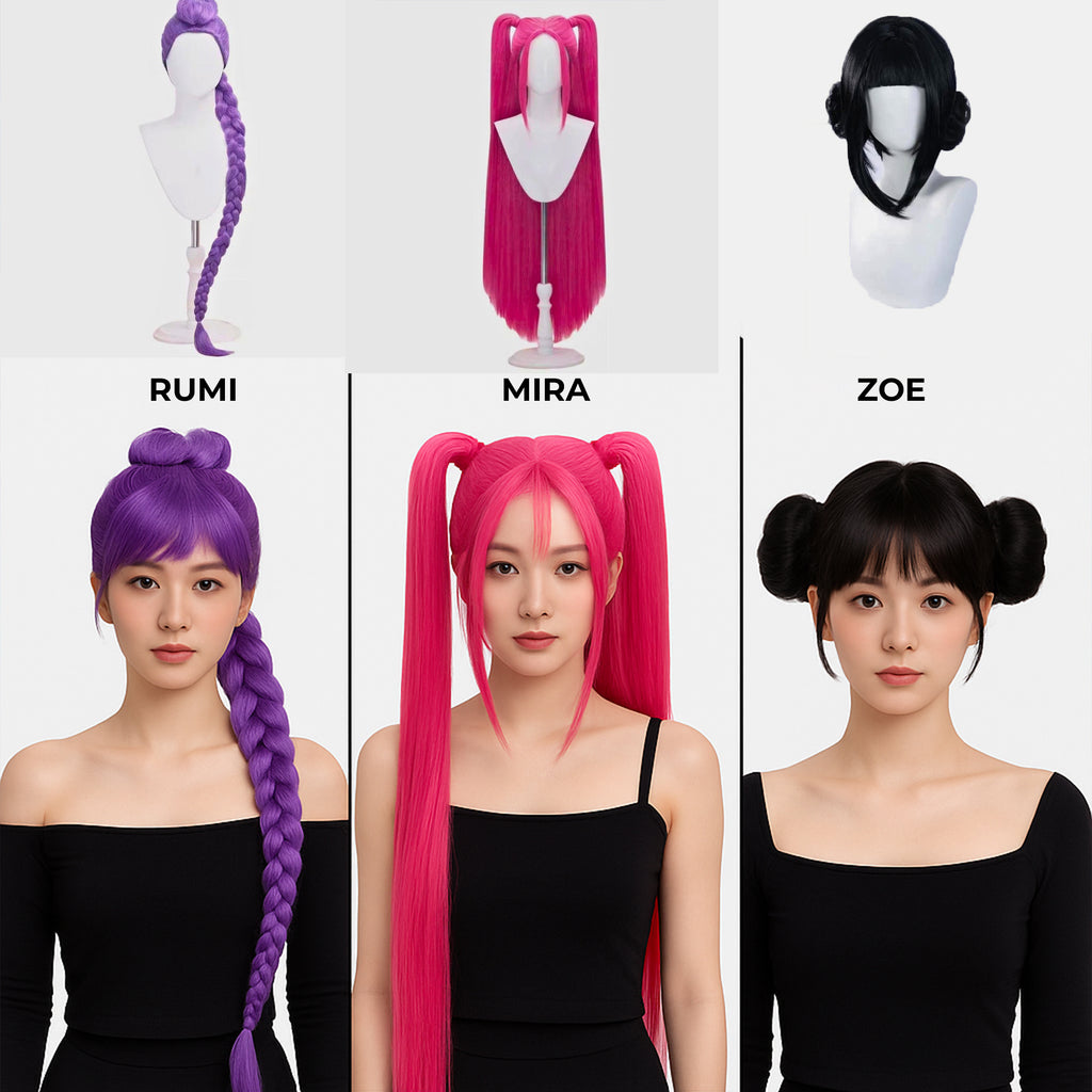 K-Pop Black &amp; Gold Rumi Zoey Mira Cosplay Costume for Women – Halloween, Parties &amp; Role Play