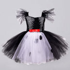 Girls Black & White Villain Costume
