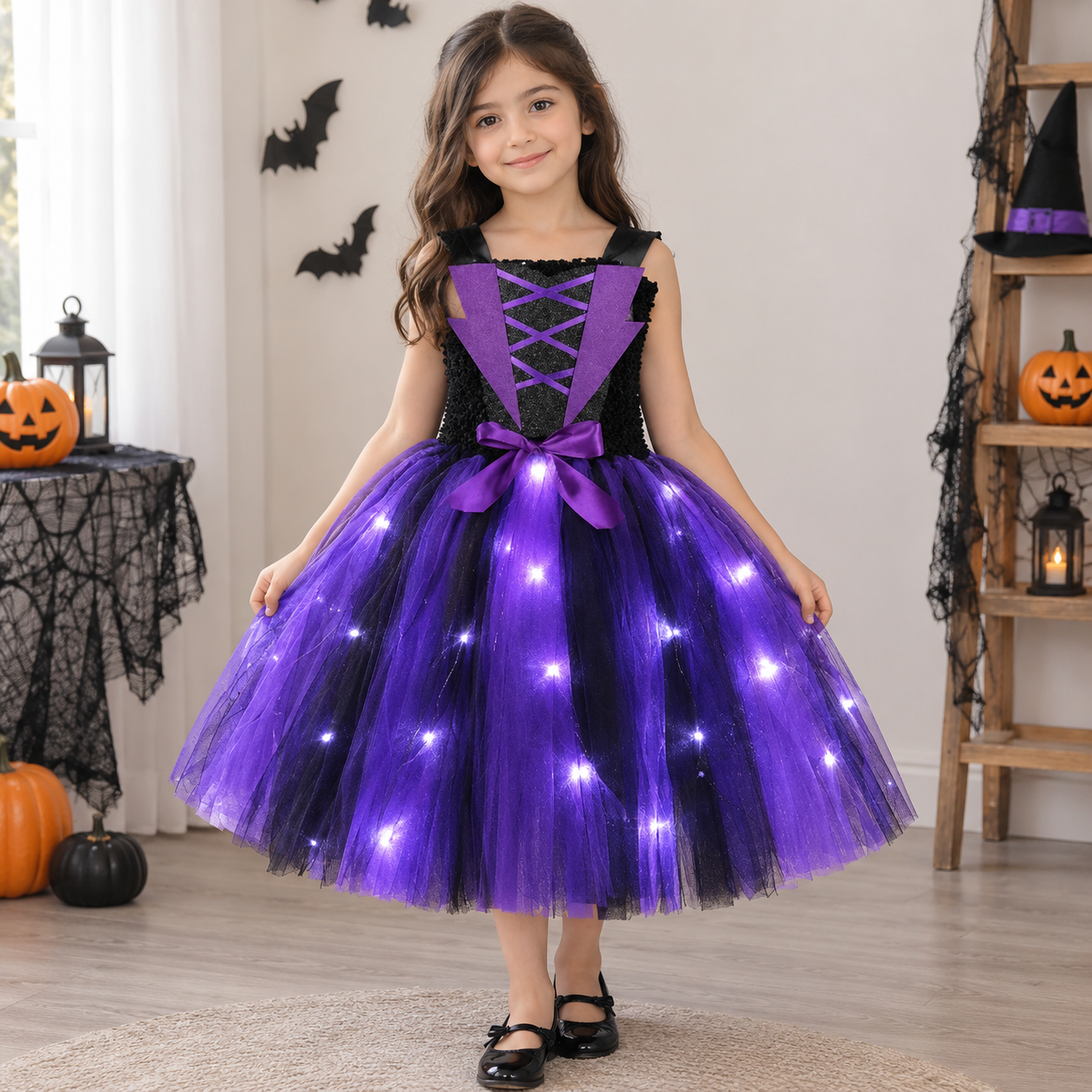 Light Up Witch Costume Dress for Girls