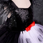 Girls Black & White Villain Costume