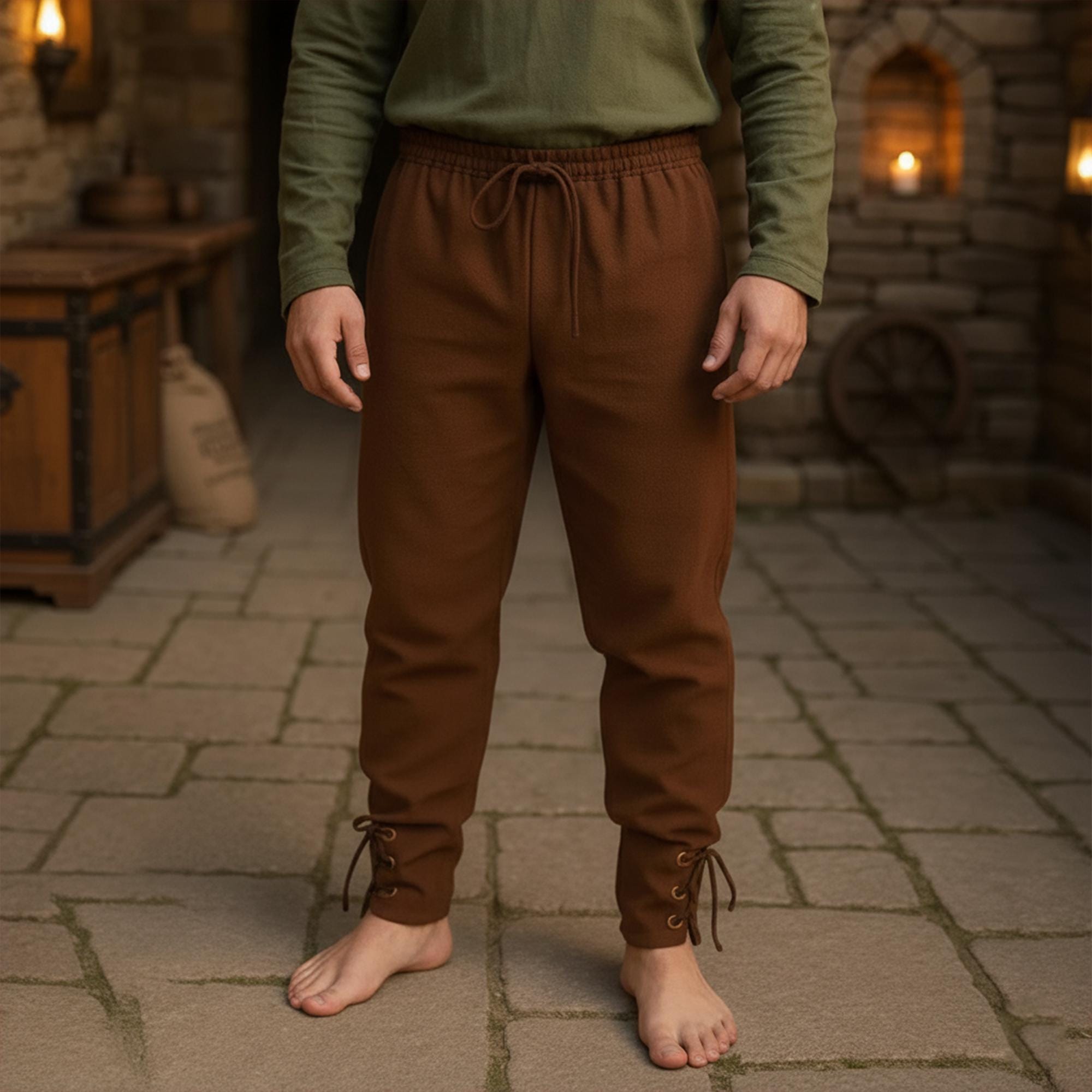 Men's Viking Pants, Medieval Renaissance Trousers, Larp Cosplay