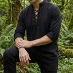 Men's Linen Viking Tunic, Medieval Renaissance Costume Shirt