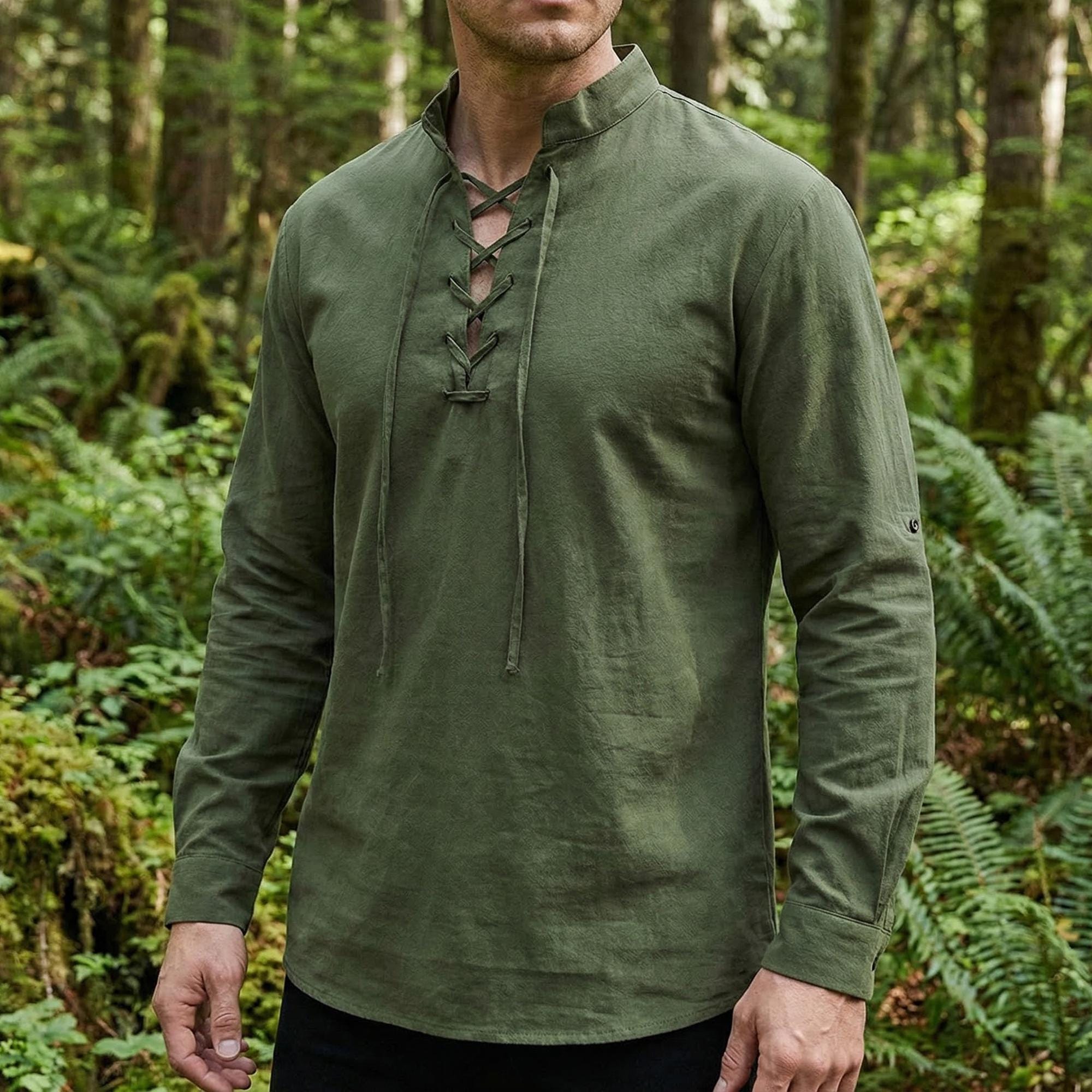 Men's Linen Viking Tunic, Medieval Renaissance Costume Shirt