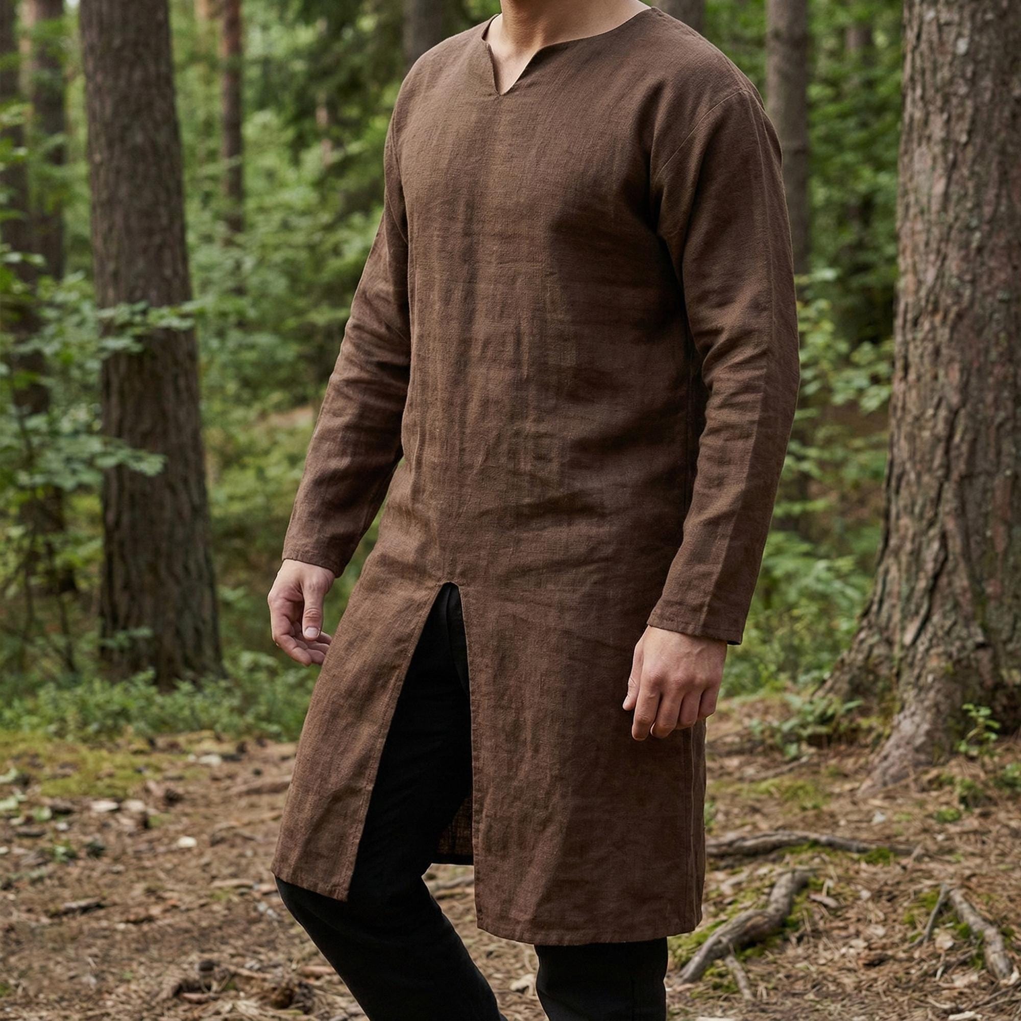 Men's Linen Viking Tunic, Medieval Renaissance Faire Cosplay