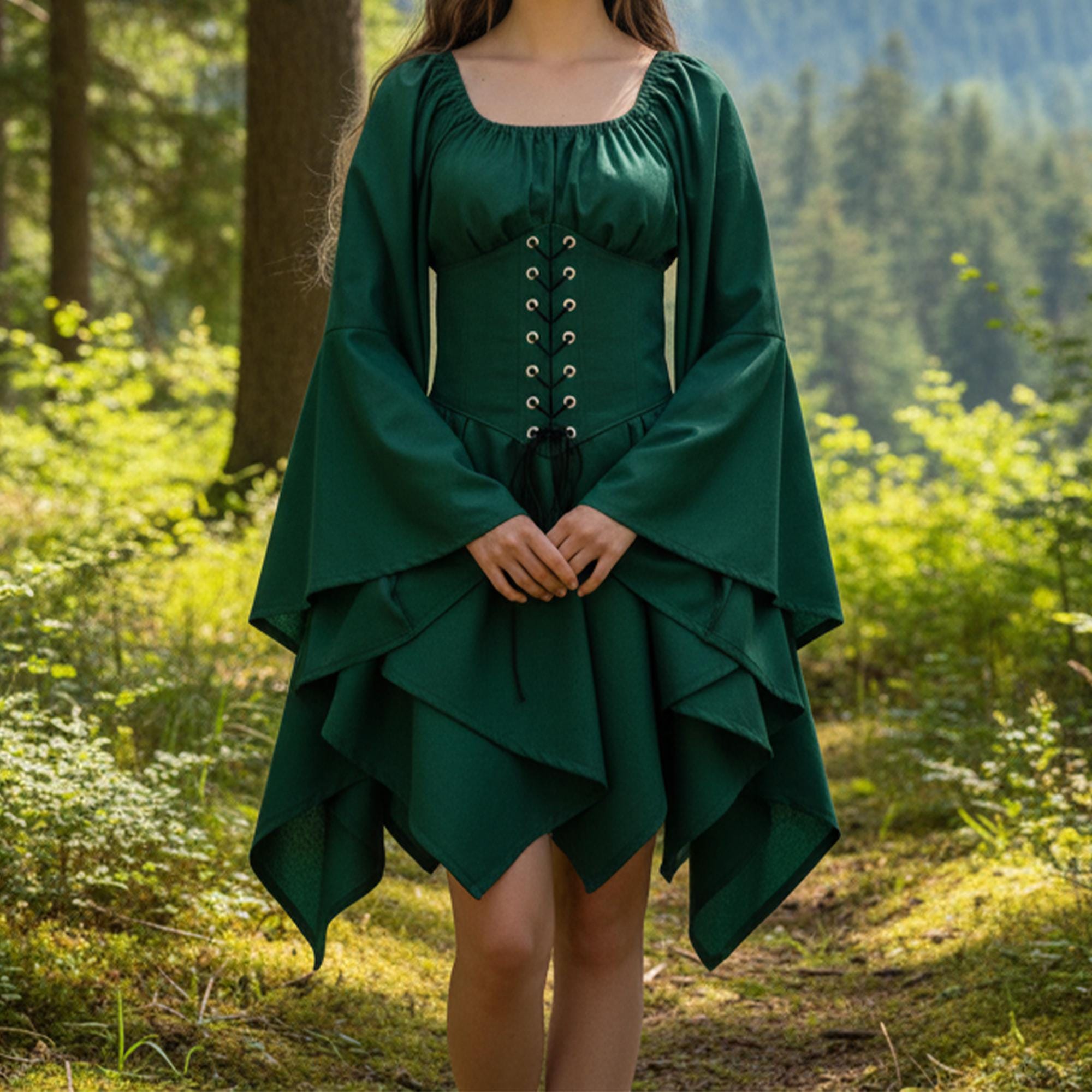 Women’s Viking Medieval Dress, Renaissance Viking Costume, Nordic Warrior Outfit, Larp and Cosplay Gown