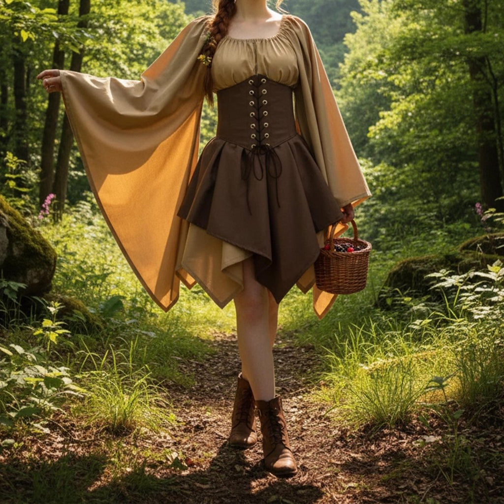 Women’s Viking Medieval Dress, Renaissance Viking Costume, Nordic Warrior Outfit, Larp and Cosplay Gown - Tunic Costumes