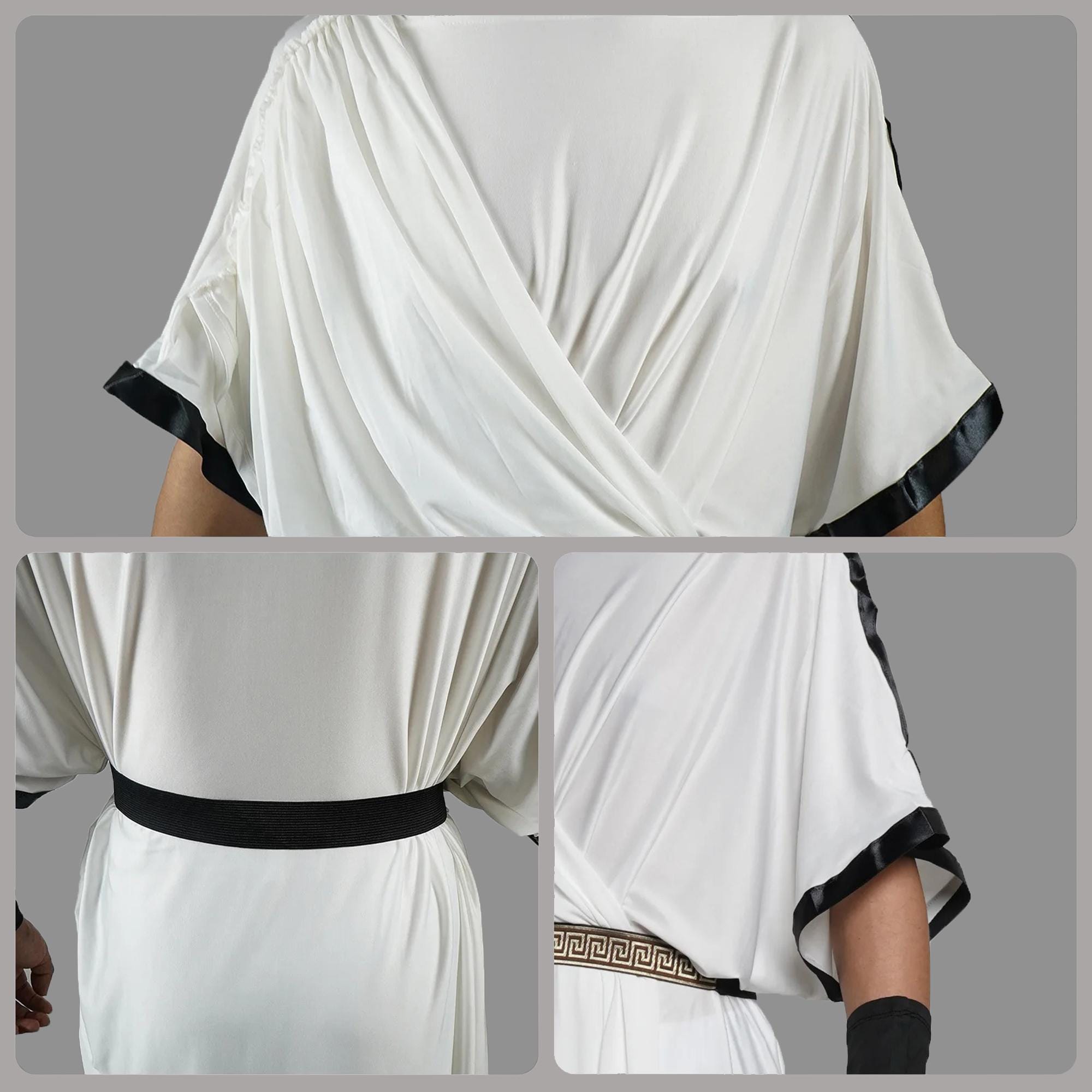 Men's Gladiator Toga Costume, Greek Roman Outfit, Gold Laurel Crown