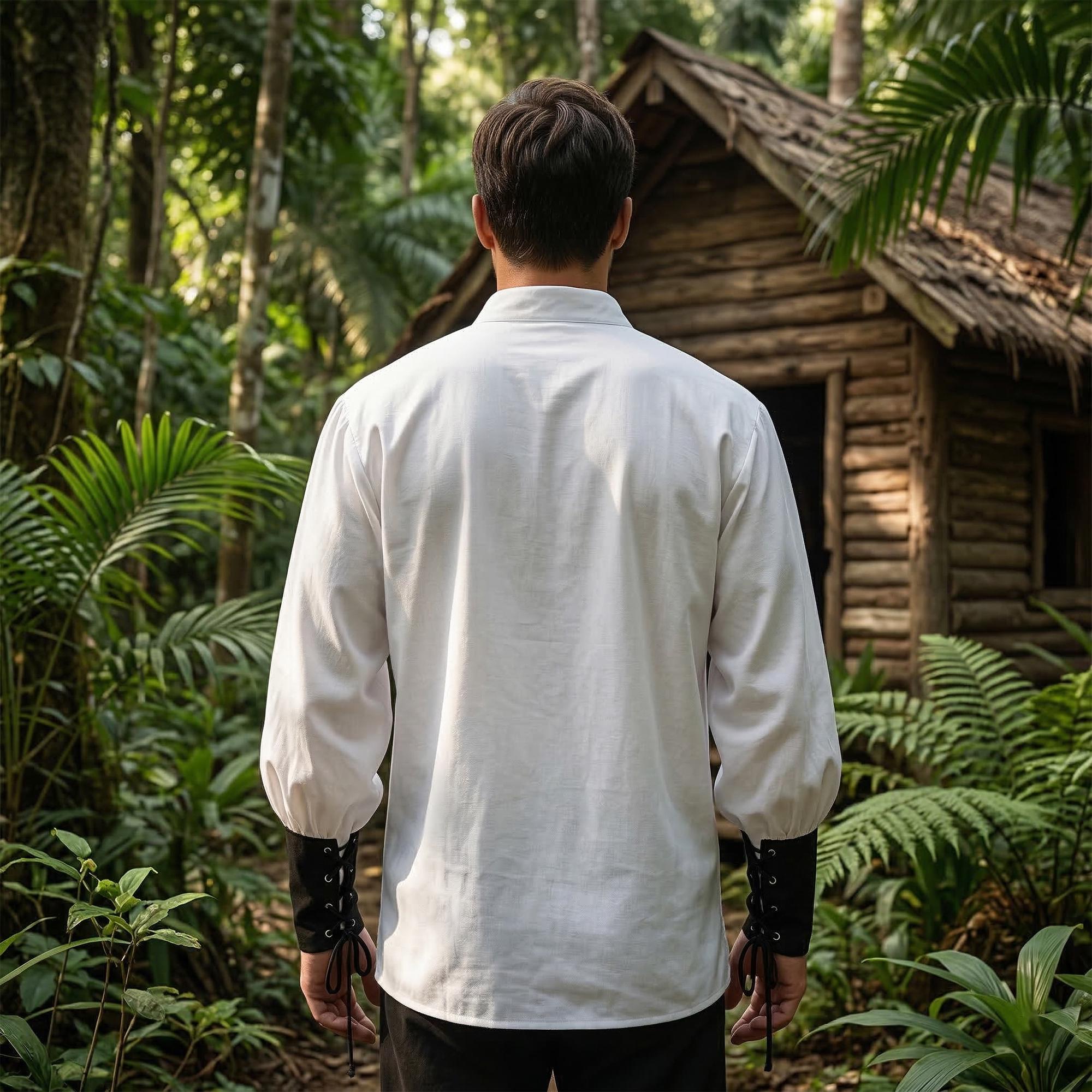 Men's Renaissance Pirate Tunic | Medieval Lace-Up Shirt | LARP Costume Outfit