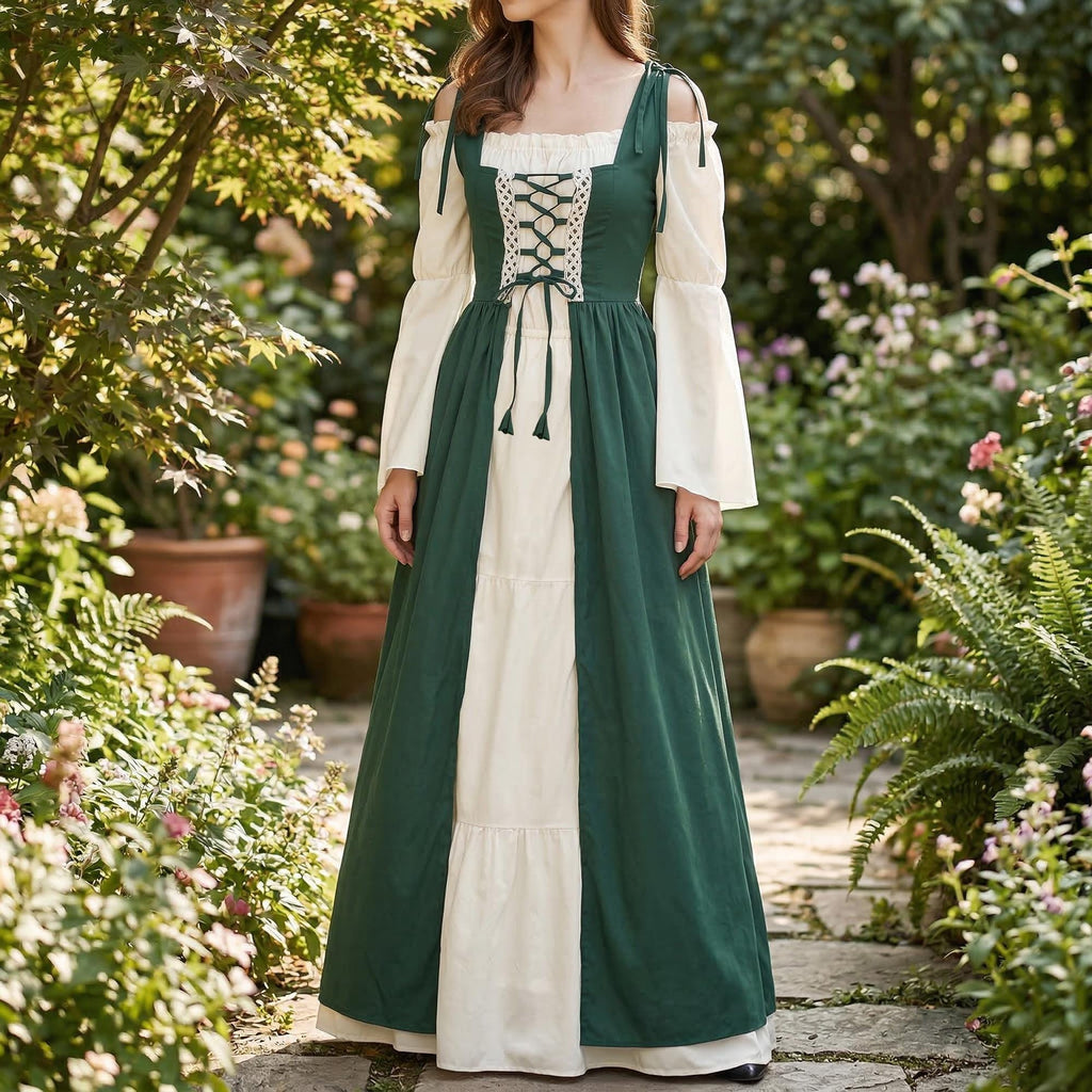 Renaissance Corset Dress, Medieval Fairy Gown for Women, Cottagecore Outfit, Fantasy Larp Costume, Ren Faire Dress, Larp Elf Dress