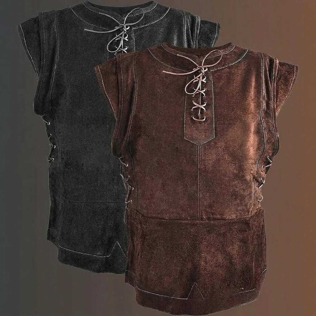 Renaissance Medieval Knight Vest, Gothic Viking Pirate Cosplay for Men, LARP Ren Faire Costume, Steampunk Sleeveless Tunic, Fantasy Outfit
