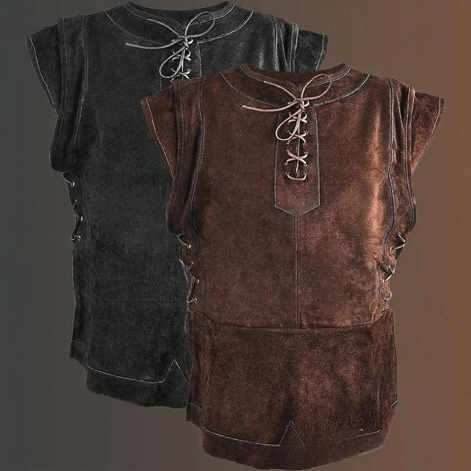 Renaissance Medieval Knight Vest, Gothic Viking Pirate Cosplay for Men, LARP Ren Faire Costume, Steampunk Sleeveless Tunic, Fantasy Outfit