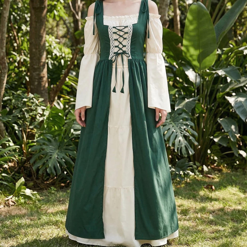 Renaissance Corset Dress, Medieval Fairy Gown for Women, Cottagecore Outfit, Fantasy Larp Costume, Ren Faire Dress, Larp Elf Dress