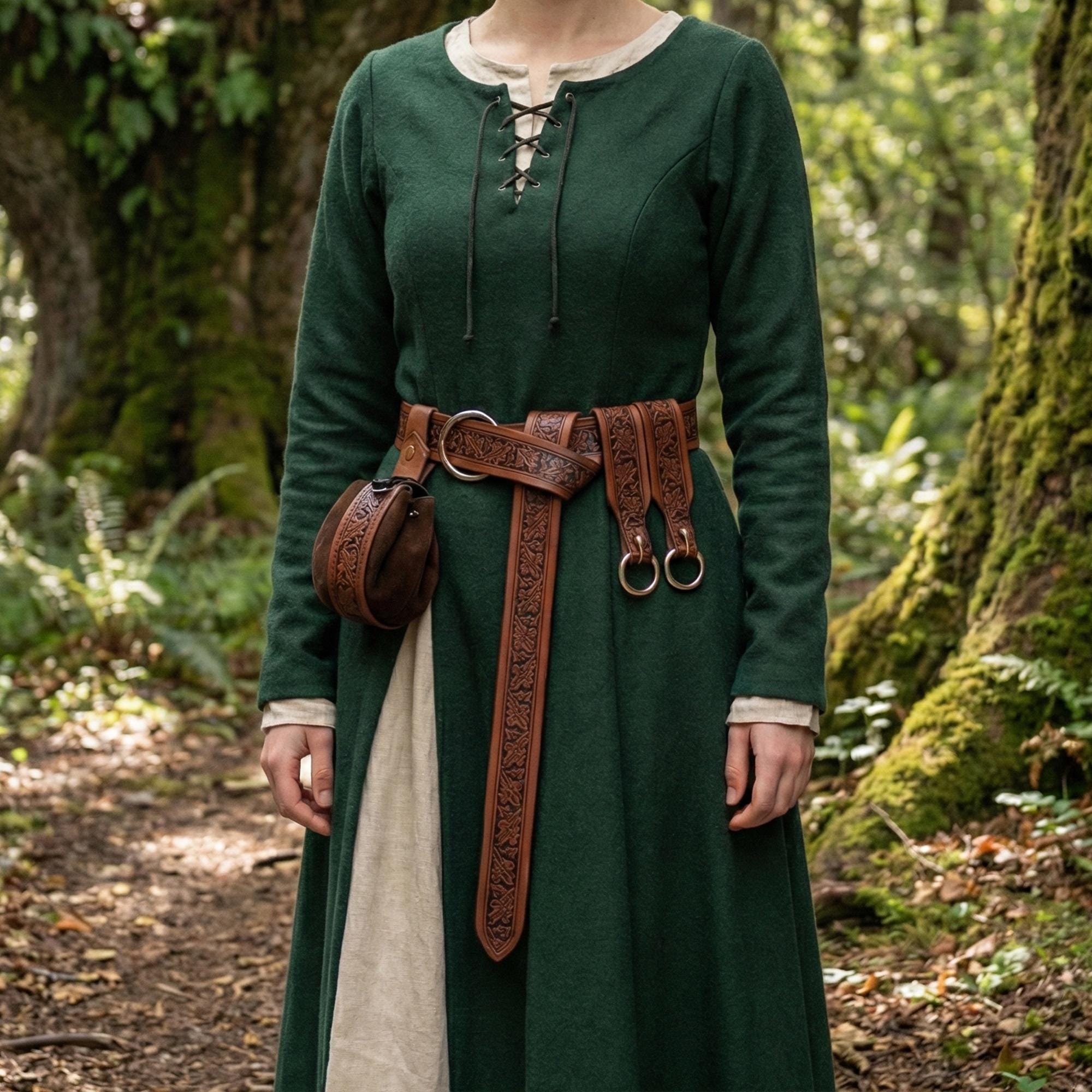 Medieval Viking Utility Belt with Pouch, Renaissance LARP Costume Accessory