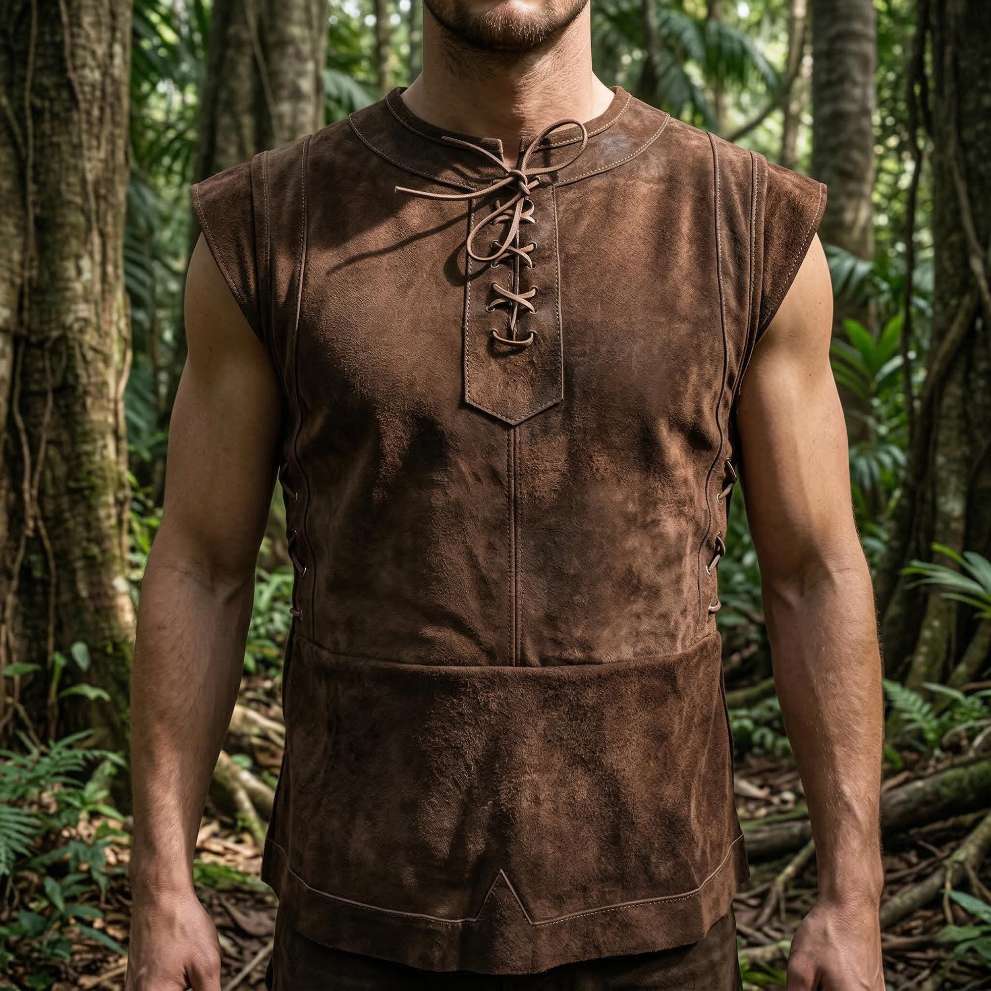 Renaissance Medieval Knight Vest, Gothic Viking Pirate Cosplay for Men, LARP Ren Faire Costume, Steampunk Sleeveless Tunic, Fantasy Outfit