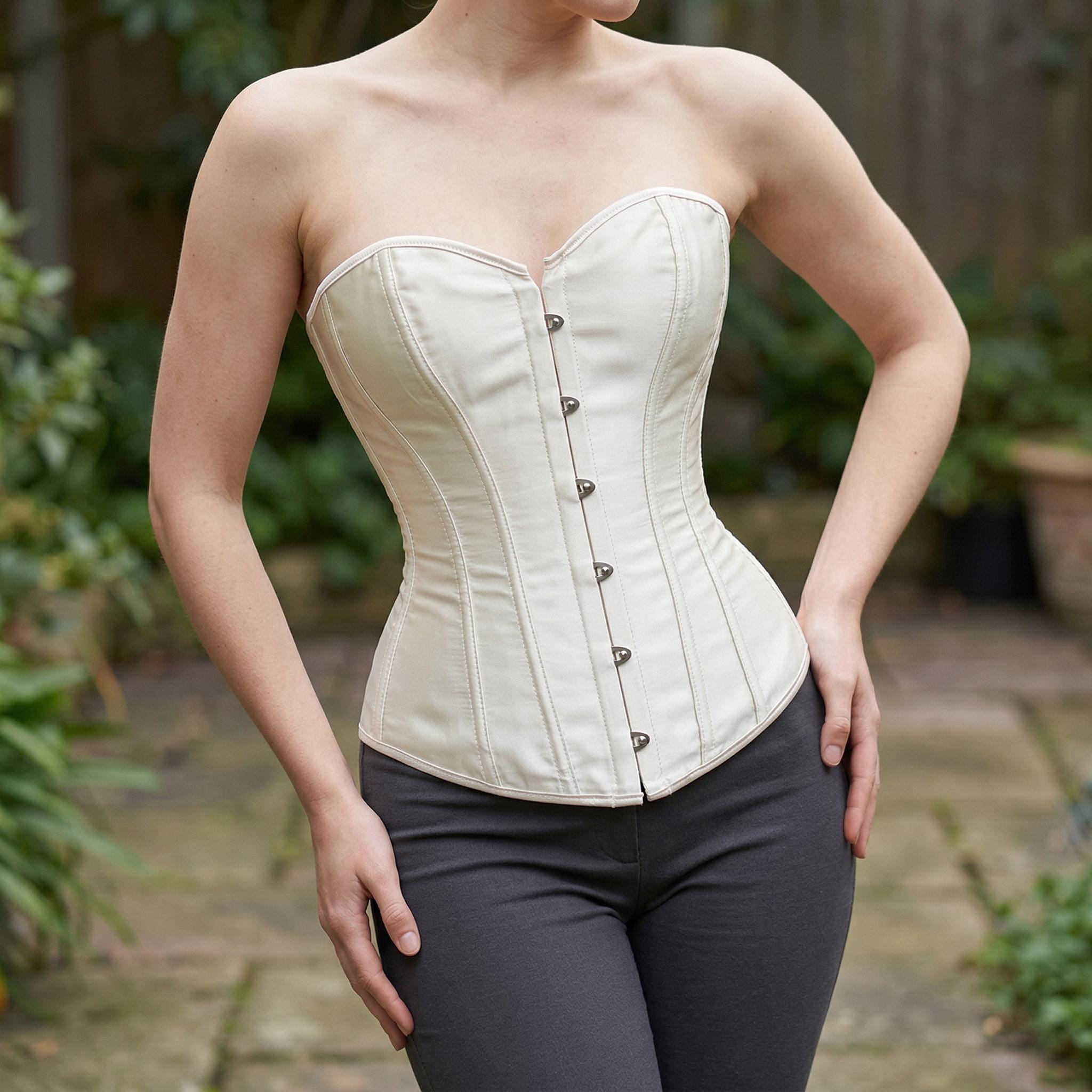 Silk Satin Corset Dress, Renaissance Body Shaping Gown, Medieval Cosplay Outfit