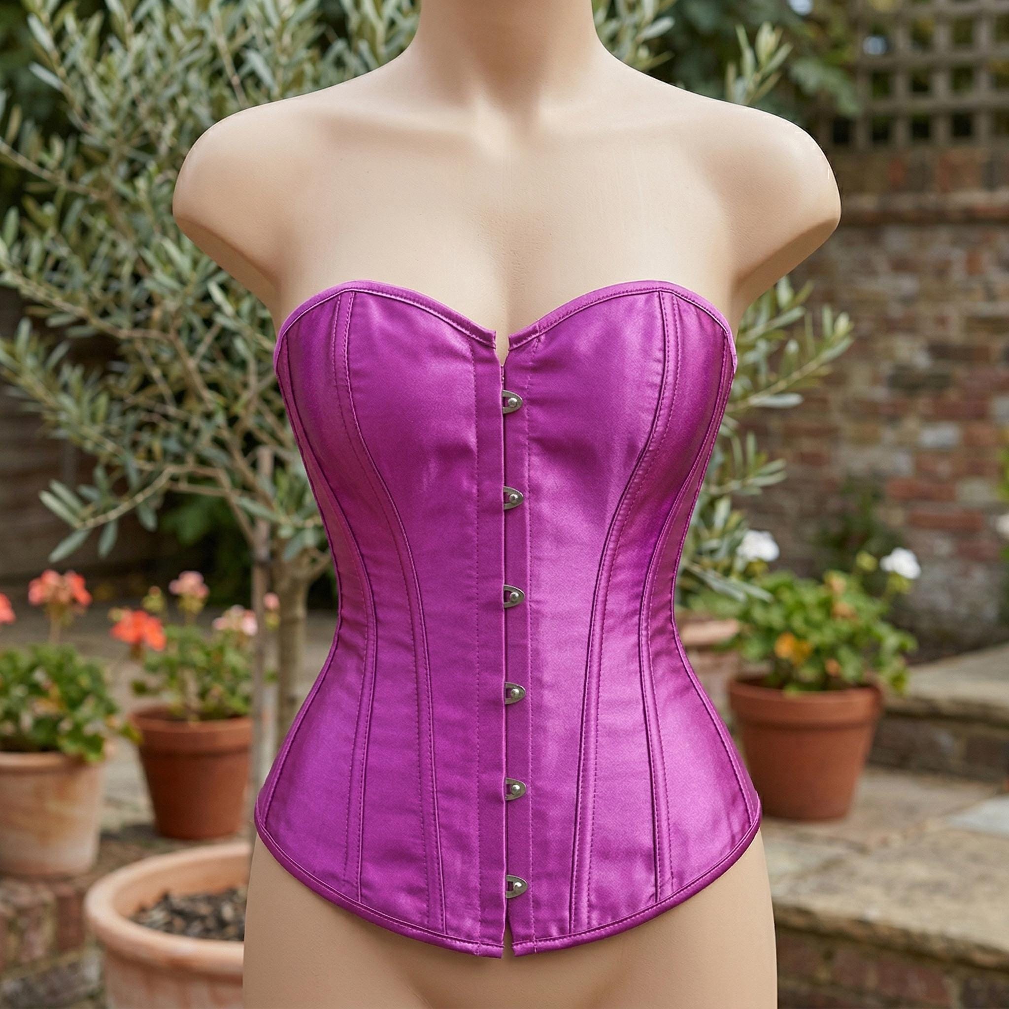 Silk Satin Corset Dress, Renaissance Body Shaping Gown, Medieval Cosplay Outfit