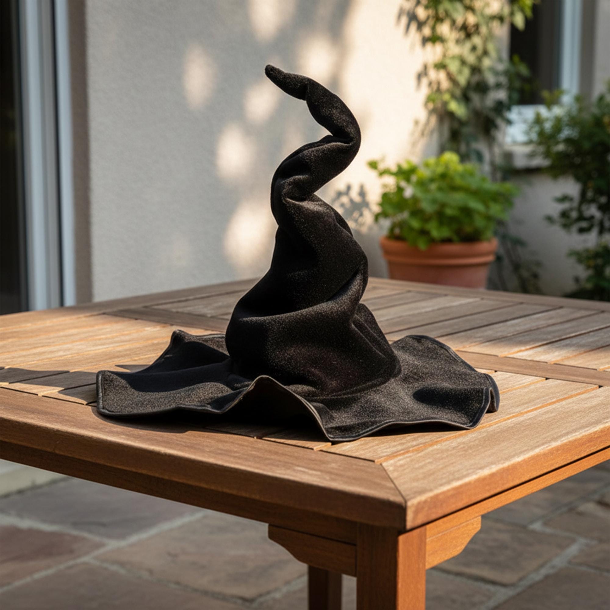 Velvet Twisted Gothic Witch Hat, Halloween Cosplay Costume Accessory