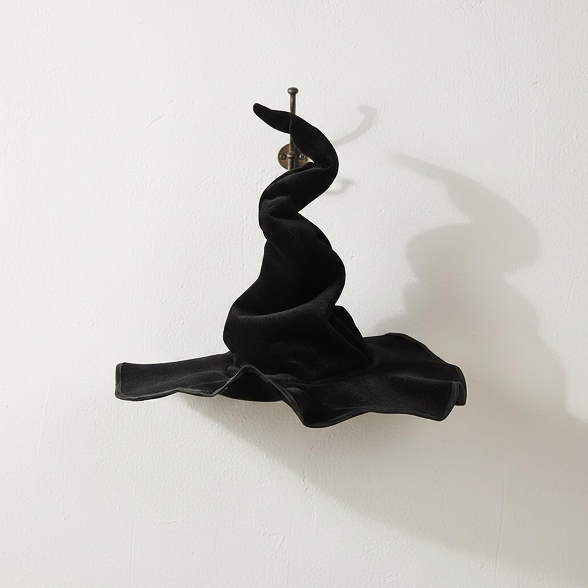 Velvet Twisted Gothic Witch Hat, Halloween Cosplay Costume Accessory