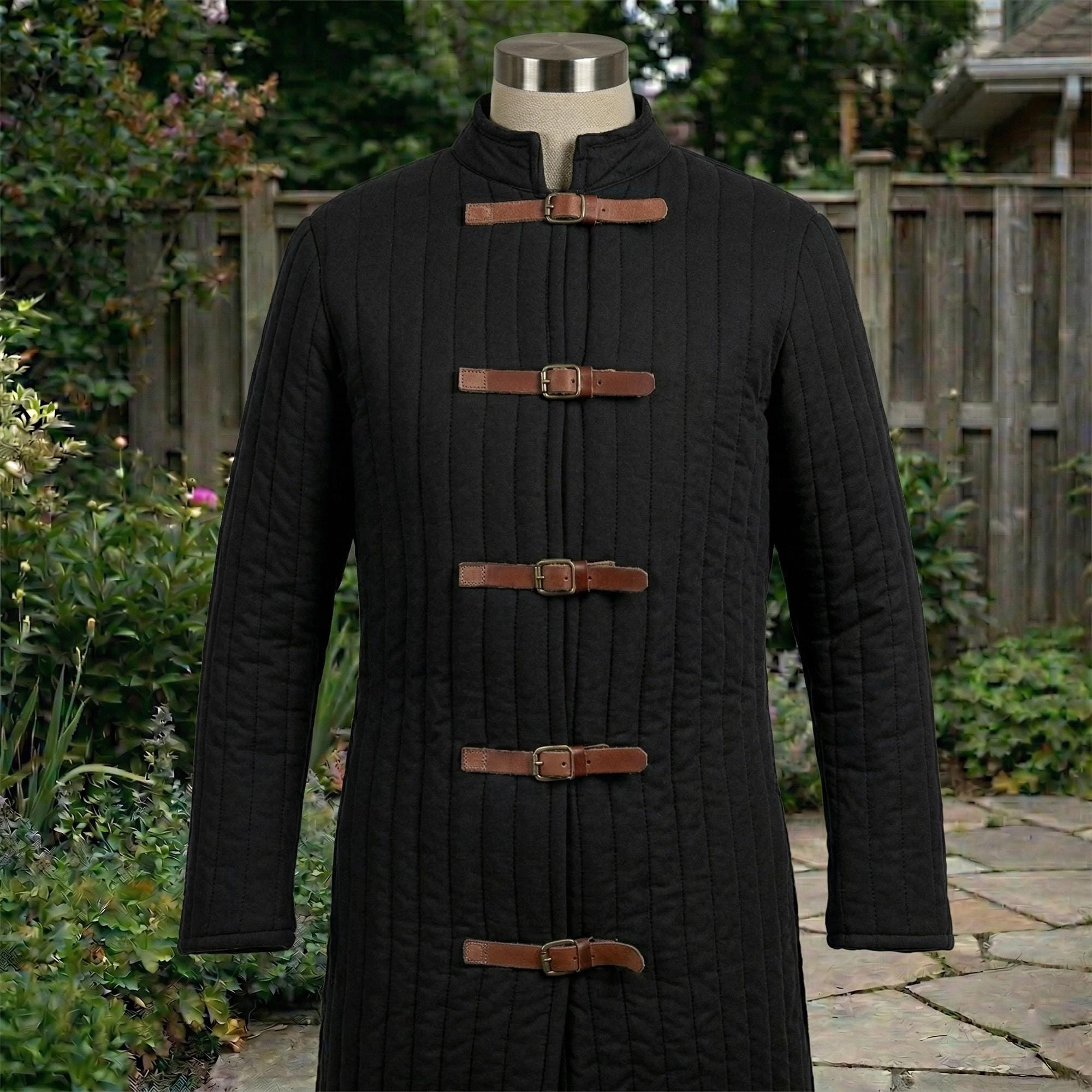 Men's Padded Gambeson Jacket, Medieval Renaissance Knight Tunic, Viking Larp Cosplay Outfit