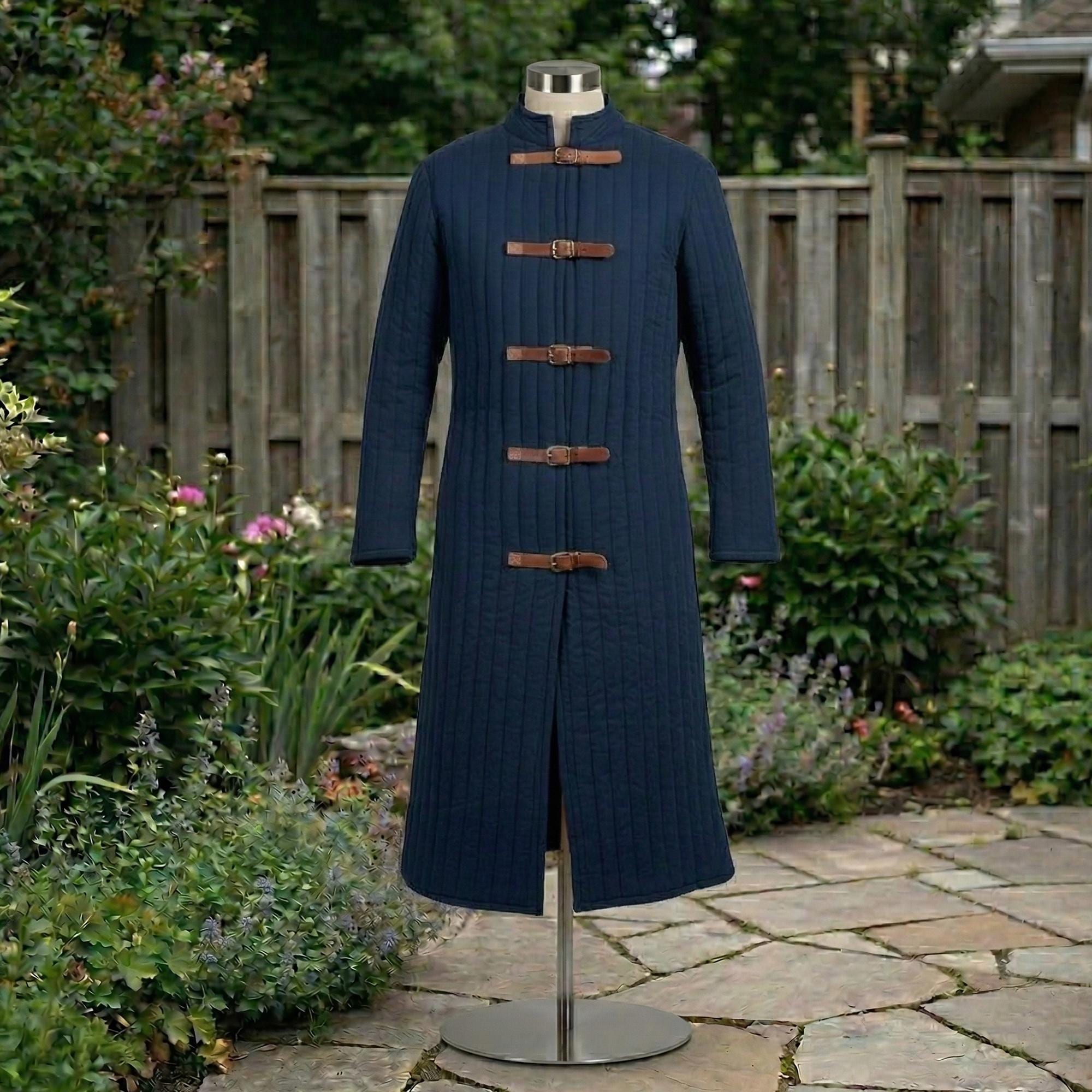 Men's Padded Gambeson Jacket, Medieval Renaissance Knight Tunic, Viking Larp Cosplay Outfit