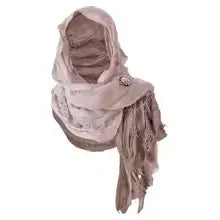 Apocalyptic Hooded Scarf Cape, Distressed Desert Style Shawl, Ragged Hooded Wrap, Avant-Garde Streetwear, Gothic Festival Scarf