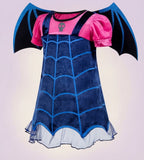 Girls' Vampire Halloween Costume with Bat Wings | Velvet Dress