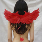 White & Black Feather Angel Wings – Cosplay & Party Props